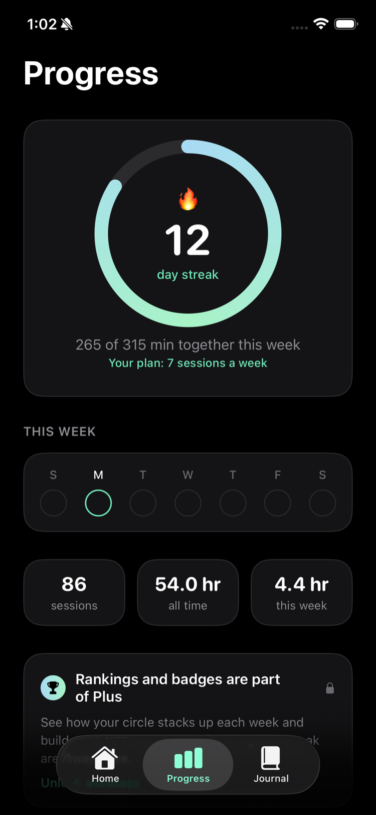 Present progress screen